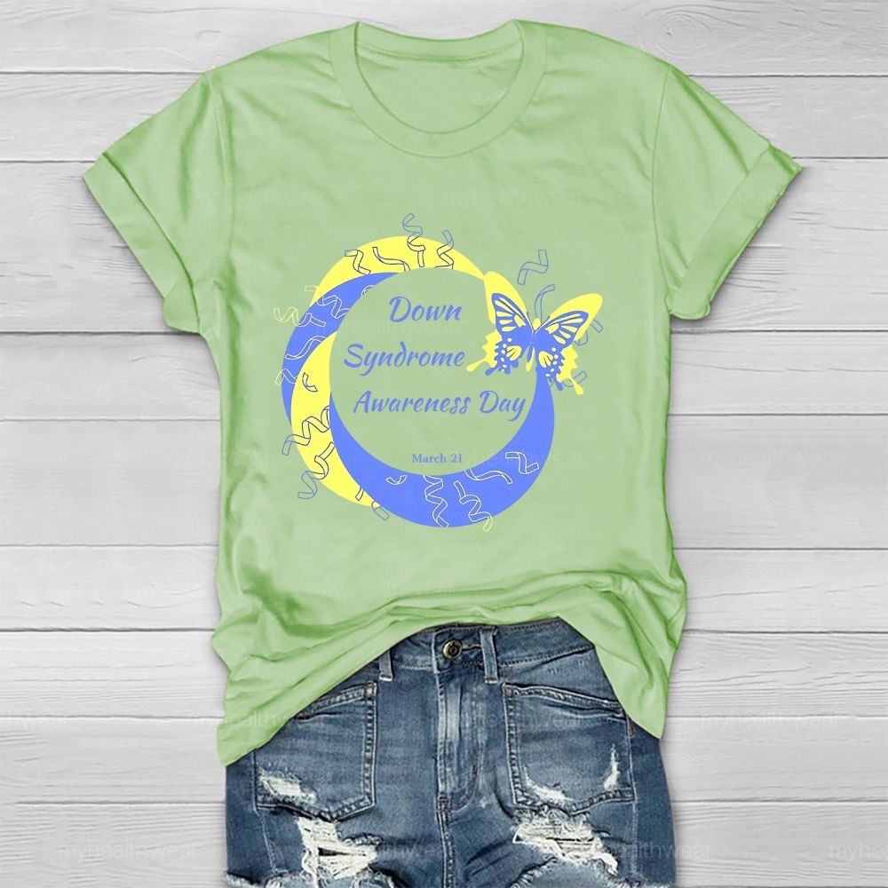 Down Syndrome Awareness Day 321 Butterfly Healthwear T-shirt
