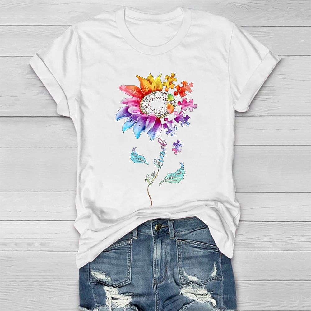 Be Kind Sunflower Puzzle Healthwear T-shirt
