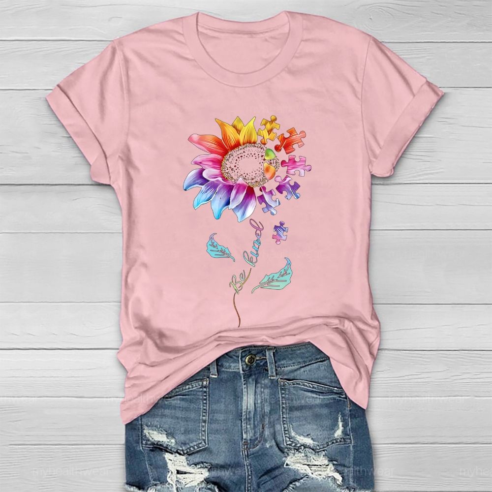 Be Kind Sunflower Puzzle Healthwear T-shirt