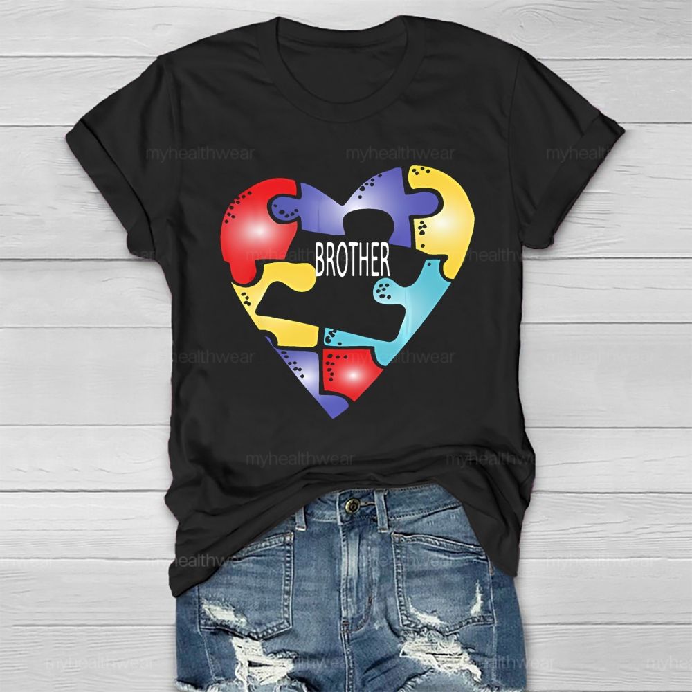 Autism Awareness Brother  Puzzle Healthwear T-shirt
