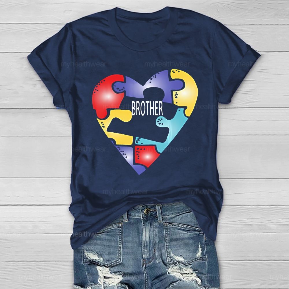 Autism Awareness Brother  Puzzle Healthwear T-shirt