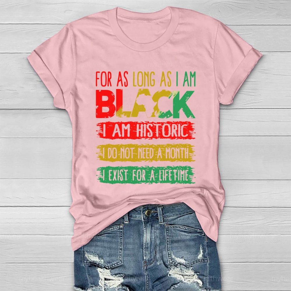 For As Long As I Am Black I Am Historic Healthwear T-shirt