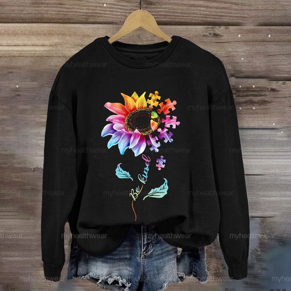 Be Kind Sunflower Puzzle Sweatshirt