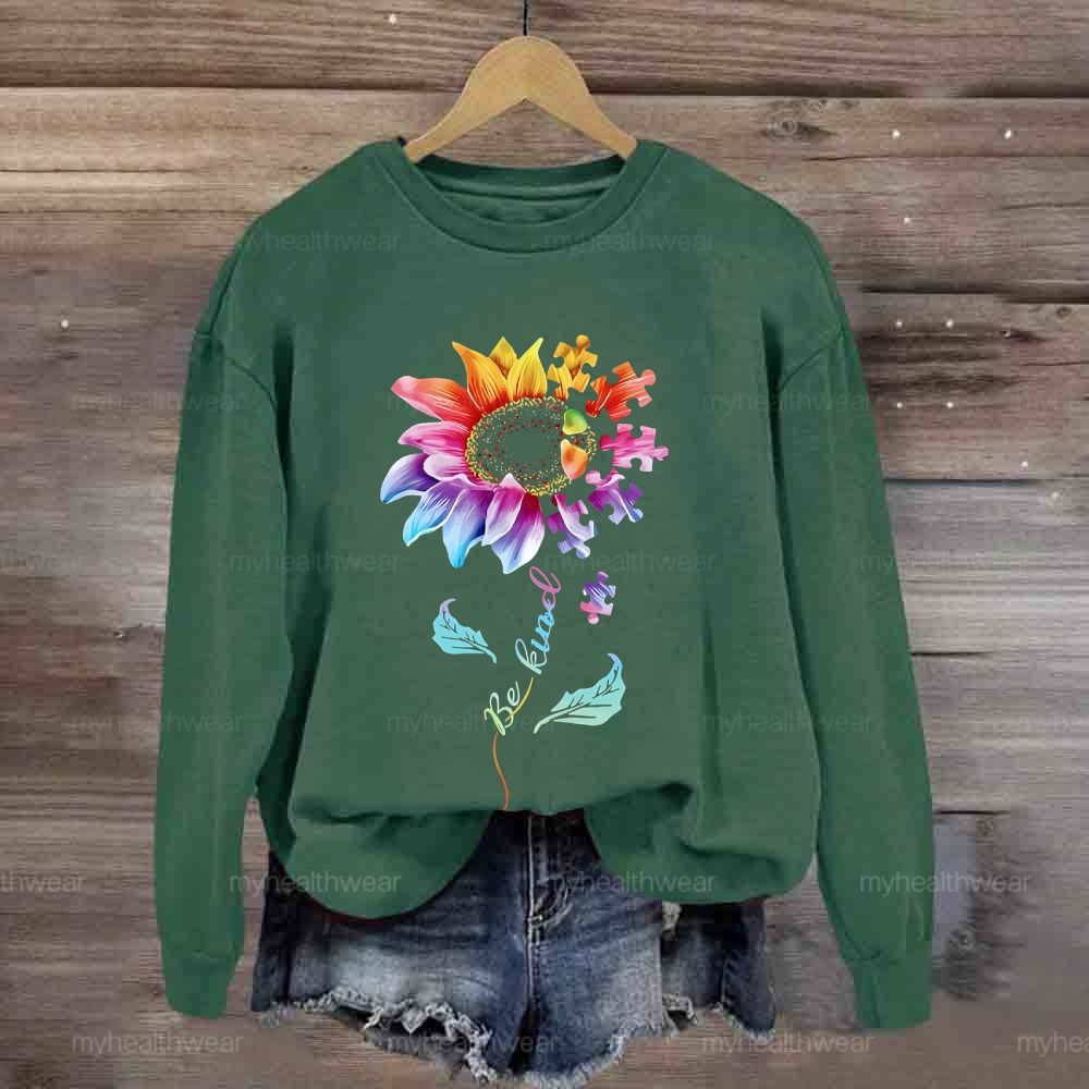 Be Kind Sunflower Puzzle Sweatshirt