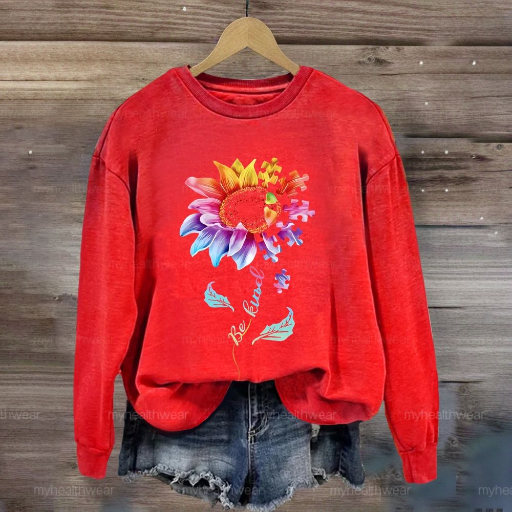 Be Kind Sunflower Puzzle Sweatshirt
