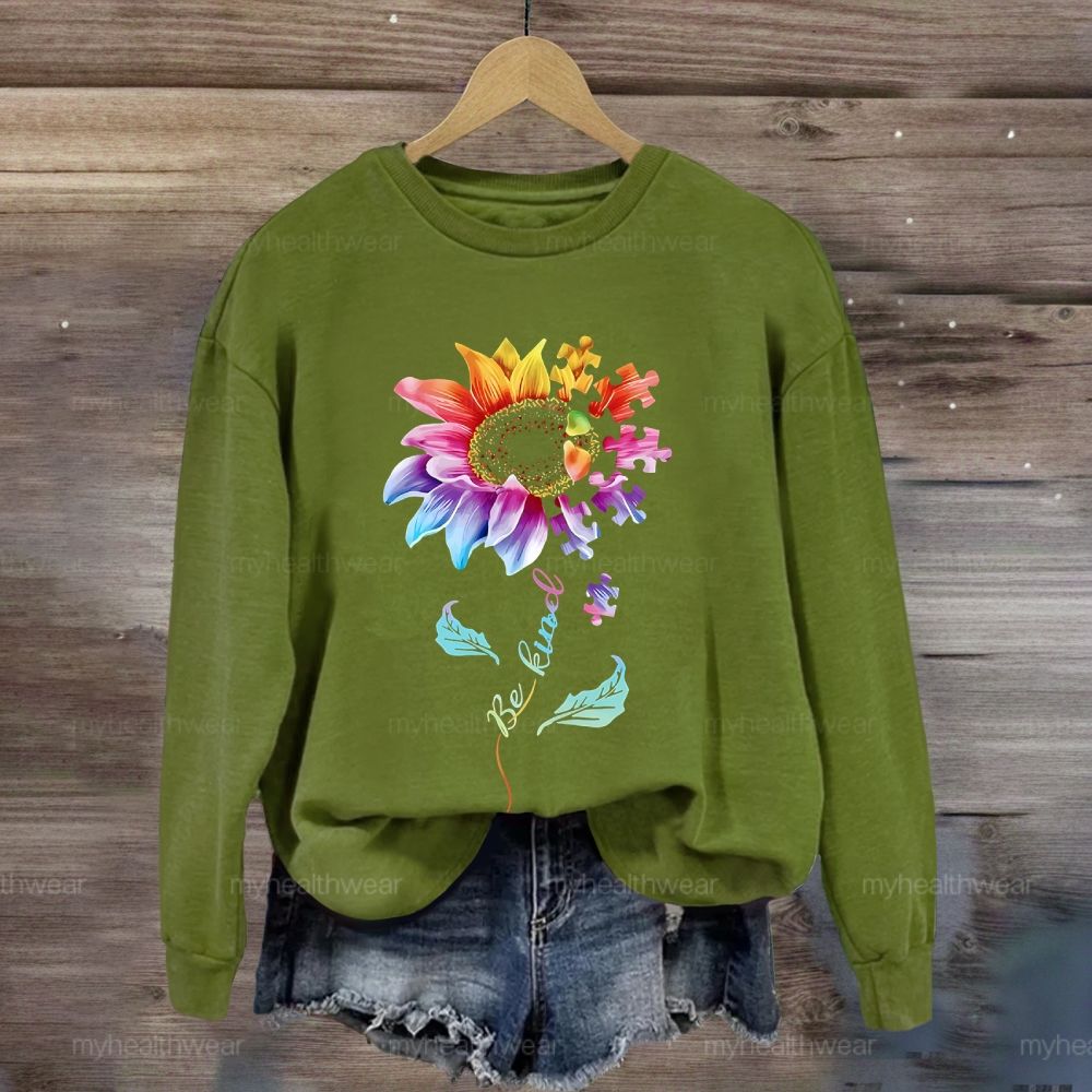 Be Kind Sunflower Puzzle Sweatshirt