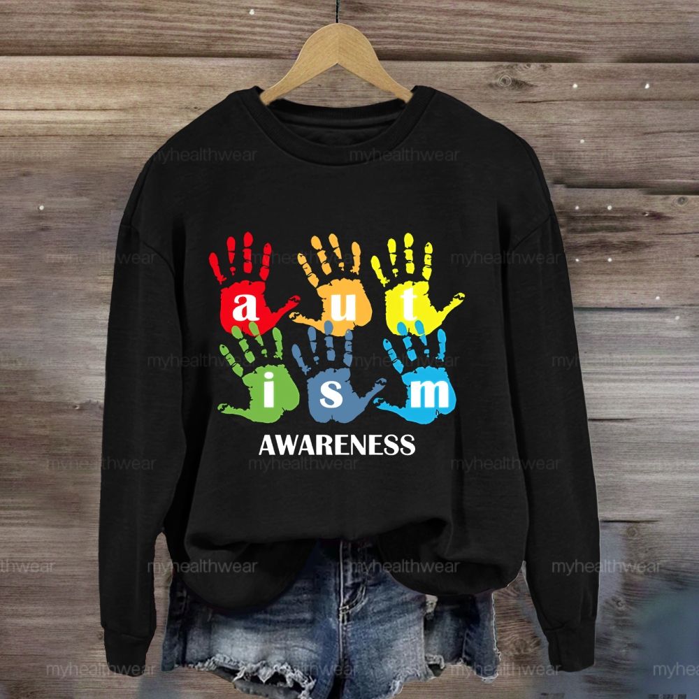 Autism Awareness Handprint  Sweatshirt