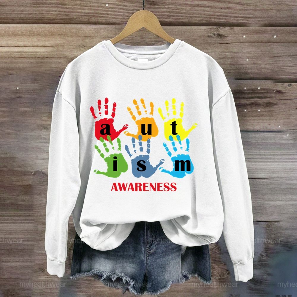 Autism Awareness Handprint  Sweatshirt