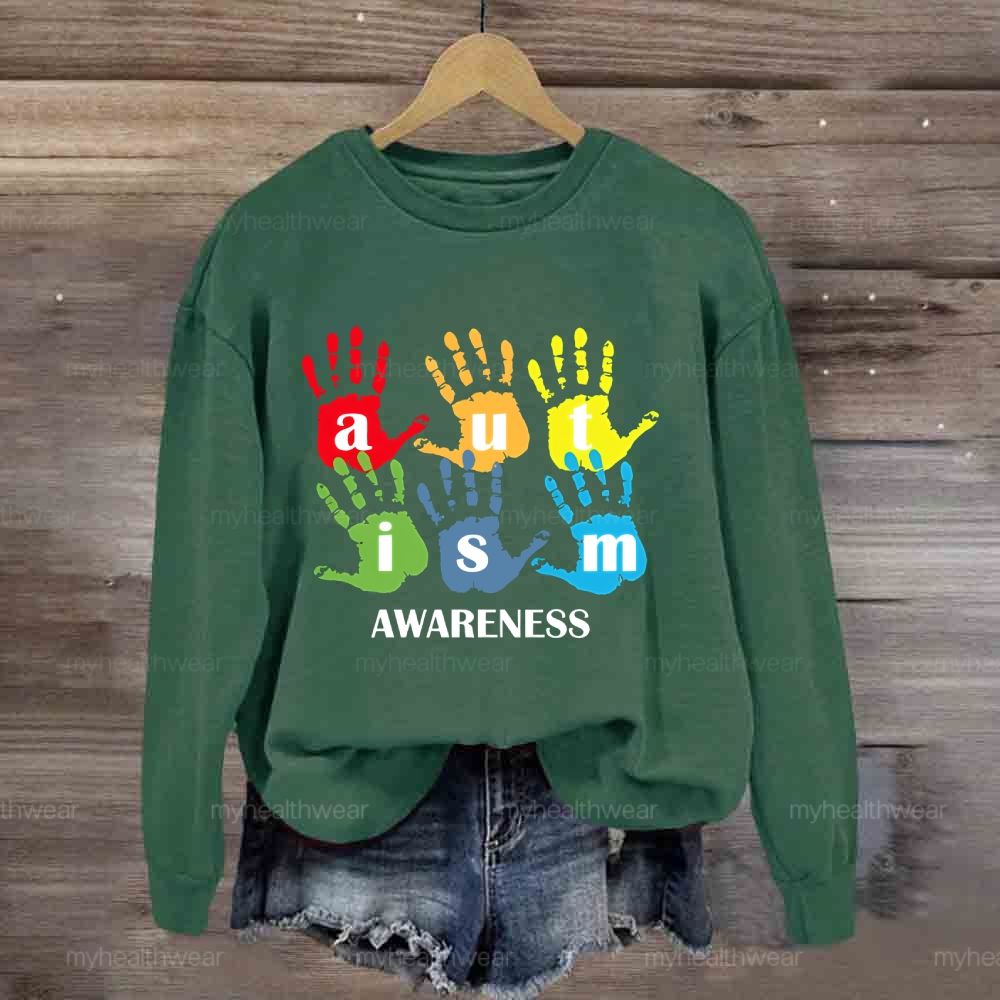 Autism Awareness Handprint  Sweatshirt