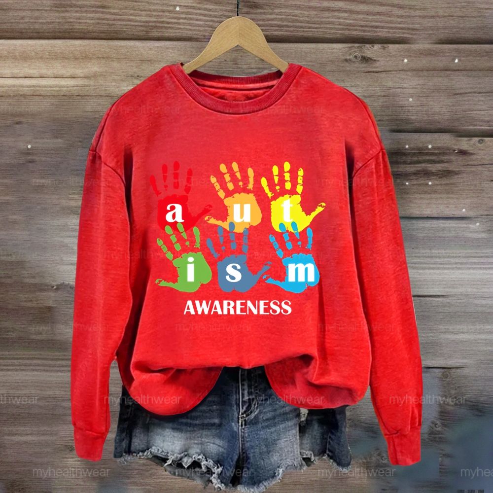Autism Awareness Handprint  Sweatshirt