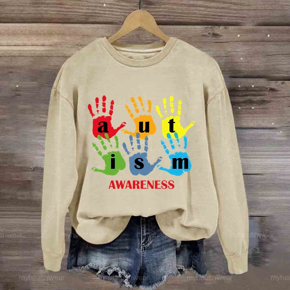 Autism Awareness Handprint  Sweatshirt