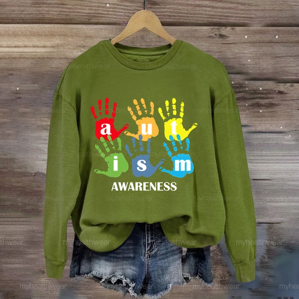 Autism Awareness Handprint  Sweatshirt