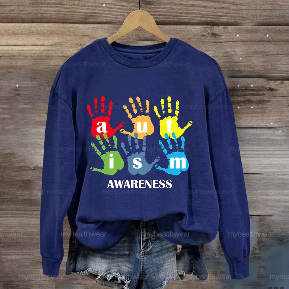 Autism Awareness Handprint  Sweatshirt