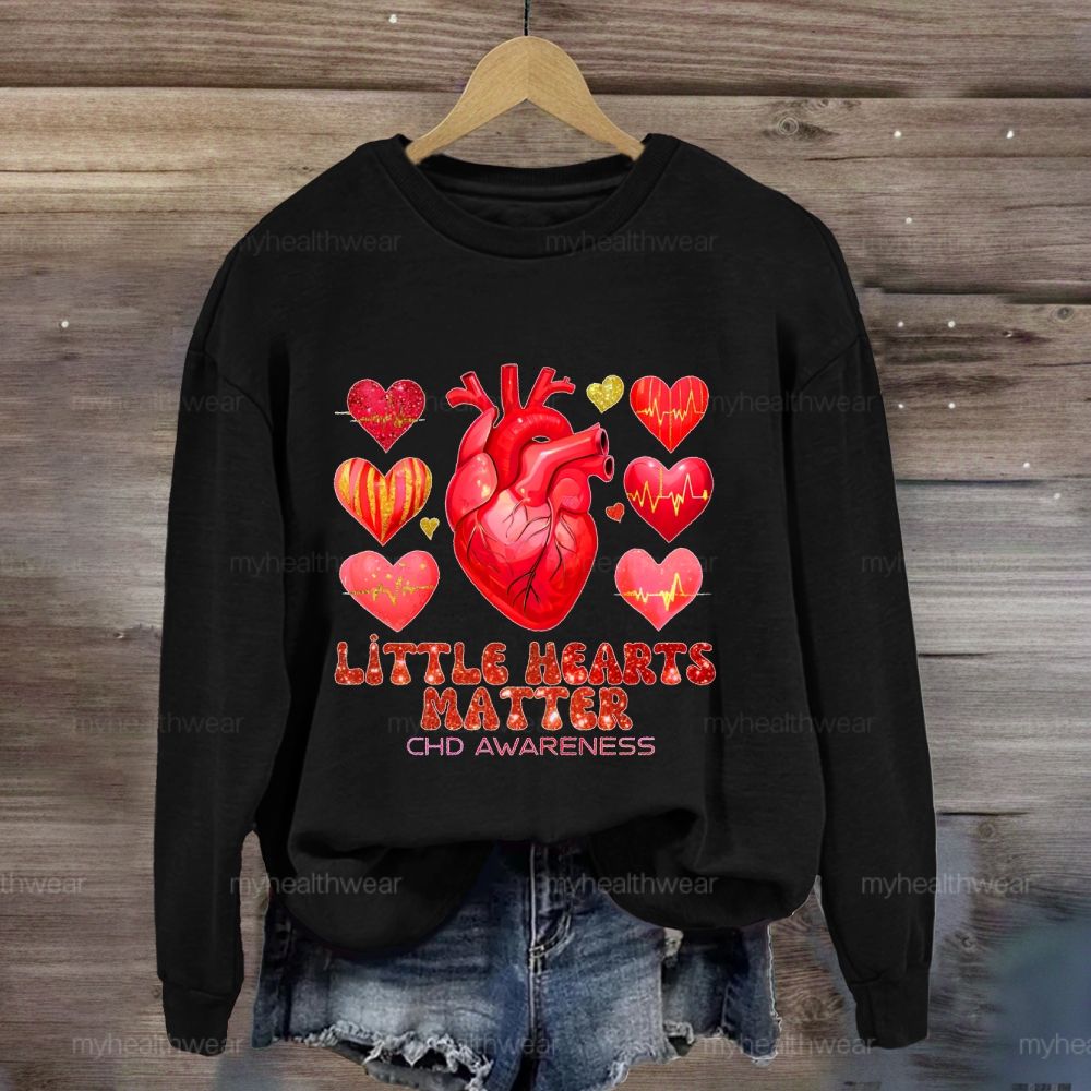 Little Hearts Matter Chd Awareness Graphic Sweatshirt