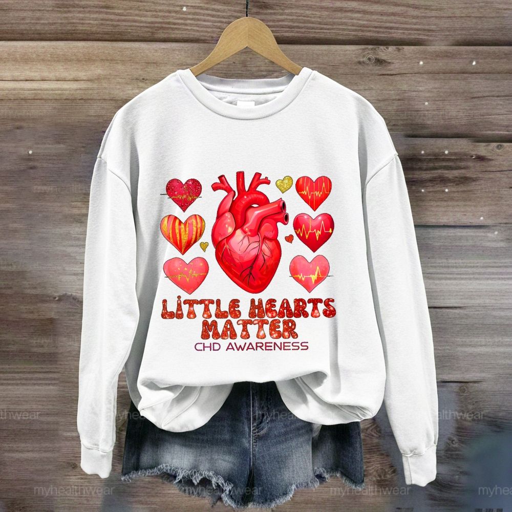 Little Hearts Matter Chd Awareness Graphic Sweatshirt
