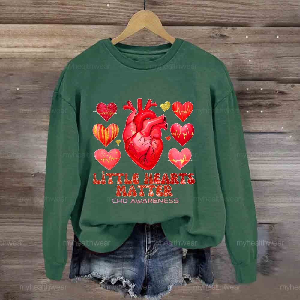 Little Hearts Matter Chd Awareness Graphic Sweatshirt