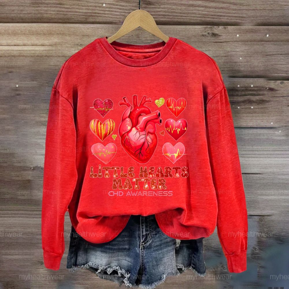 Little Hearts Matter Chd Awareness Graphic Sweatshirt