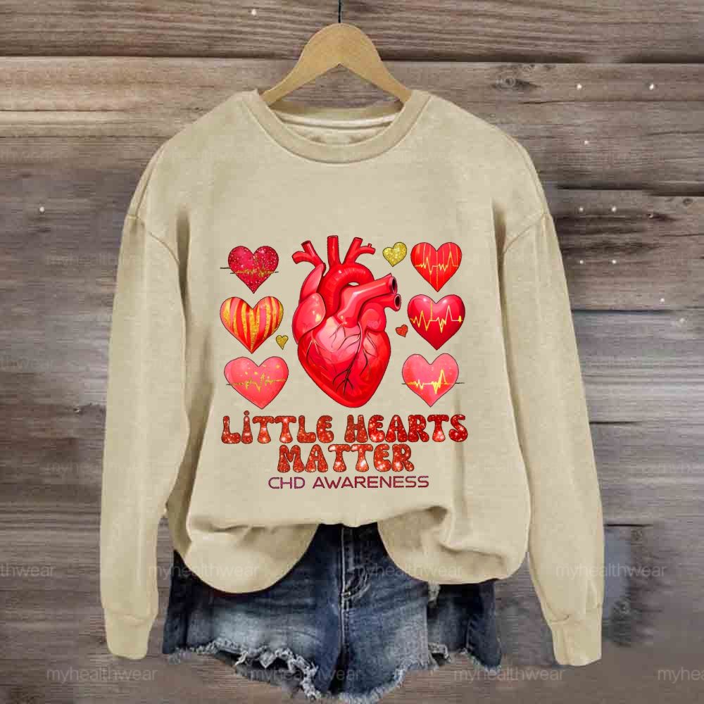 Little Hearts Matter Chd Awareness Graphic Sweatshirt