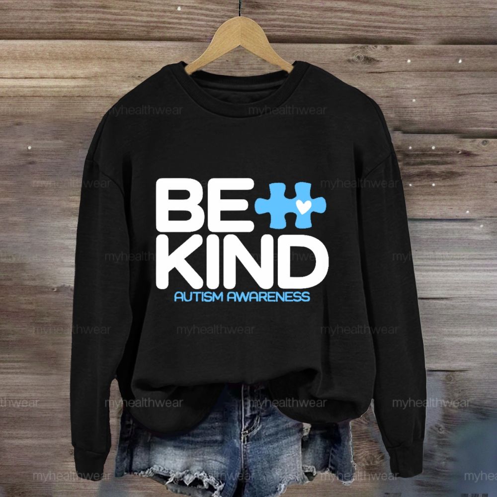 Be Kind Autism Awareness Puzzle Sweatshirt