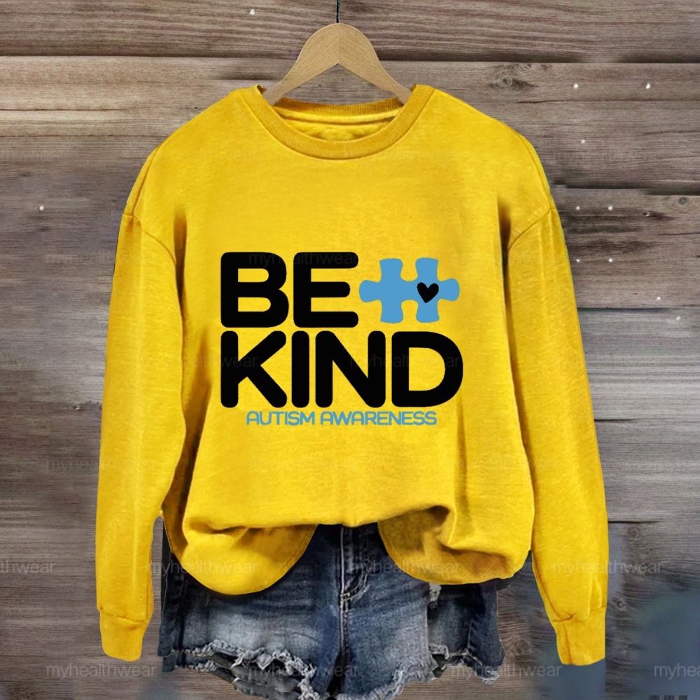 Be Kind Autism Awareness Puzzle Sweatshirt
