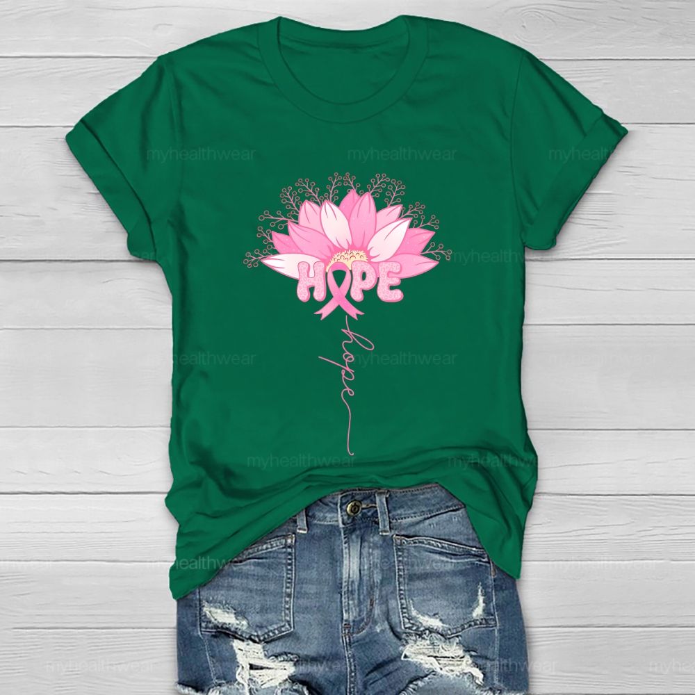 Hope Pink Ribbon Sunflower Healthwear T-shirt