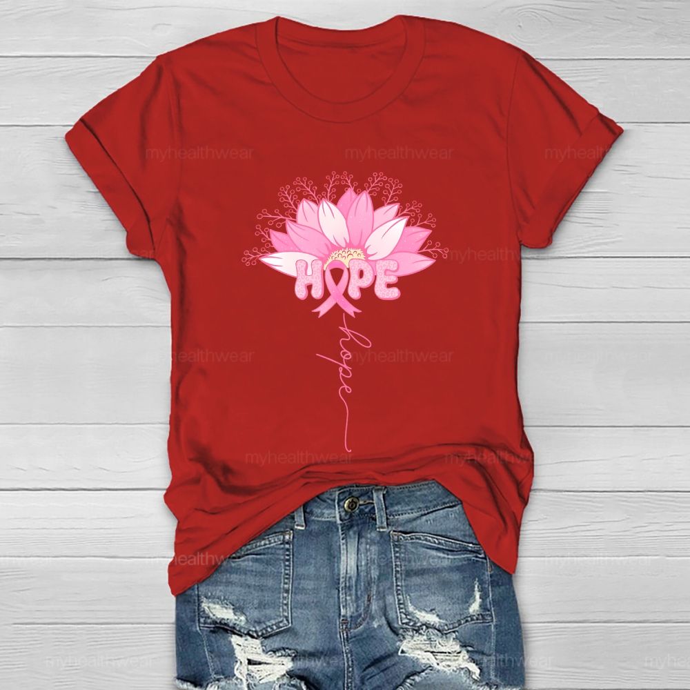 Hope Pink Ribbon Sunflower Healthwear T-shirt