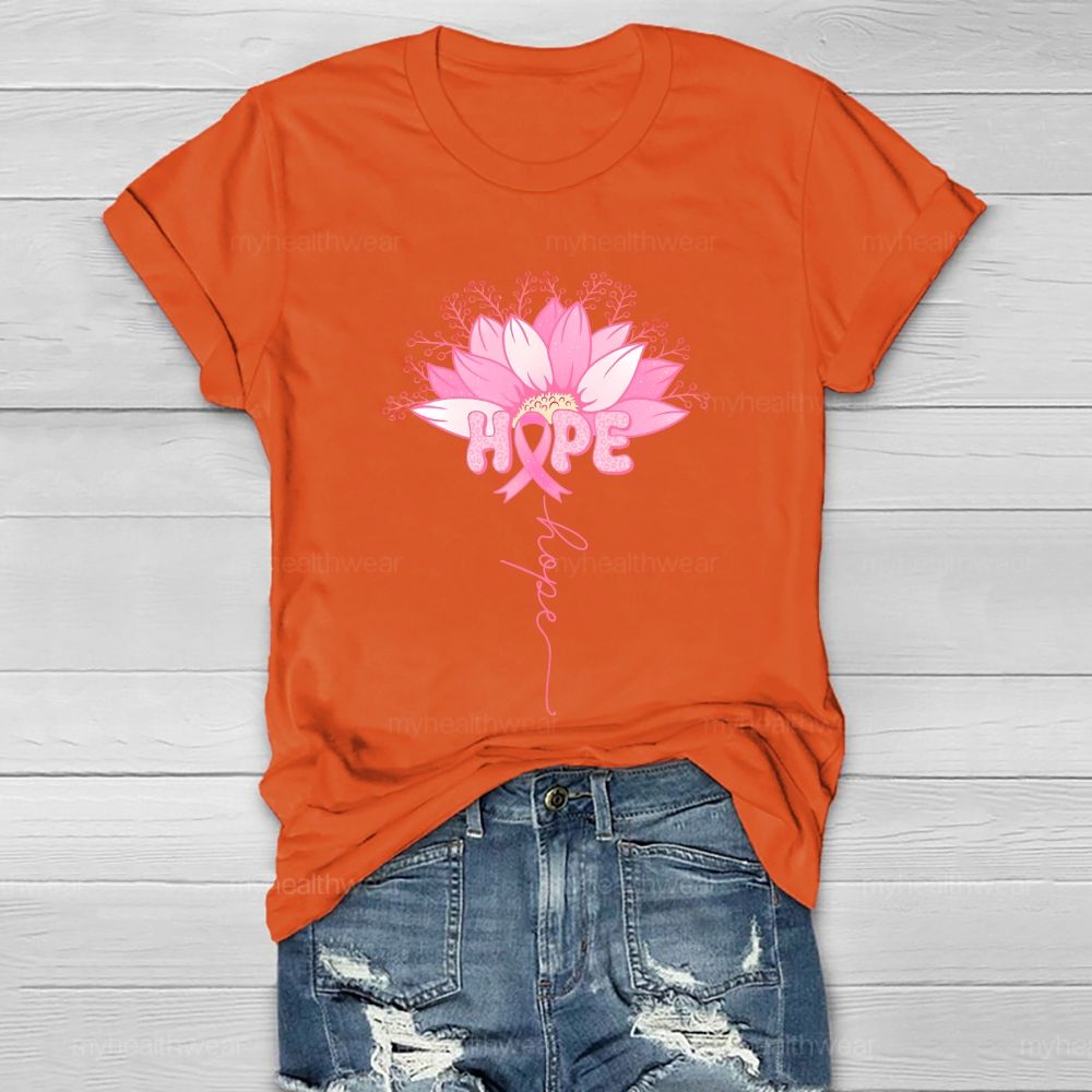 Hope Pink Ribbon Sunflower Healthwear T-shirt