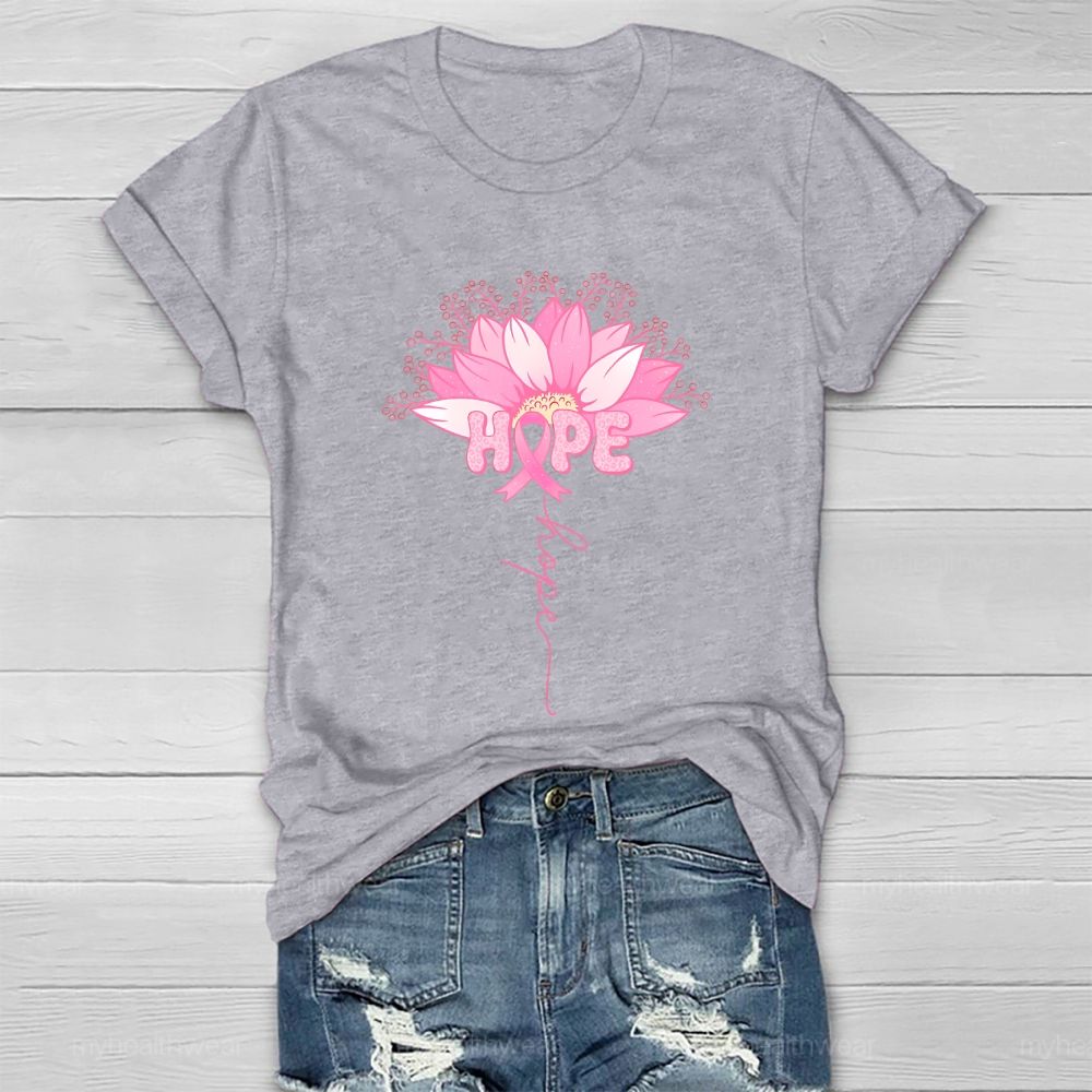 Hope Pink Ribbon Sunflower Healthwear T-shirt