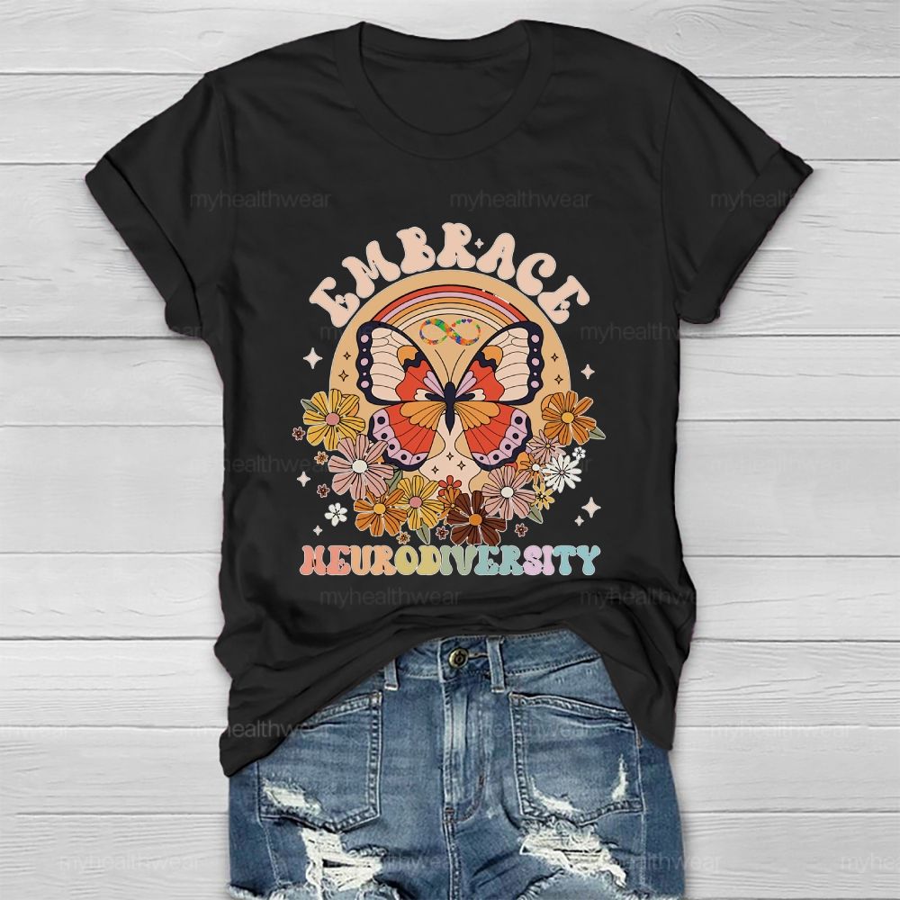 Embrace Neurodiversity Butterfly Healthwear T-shirt