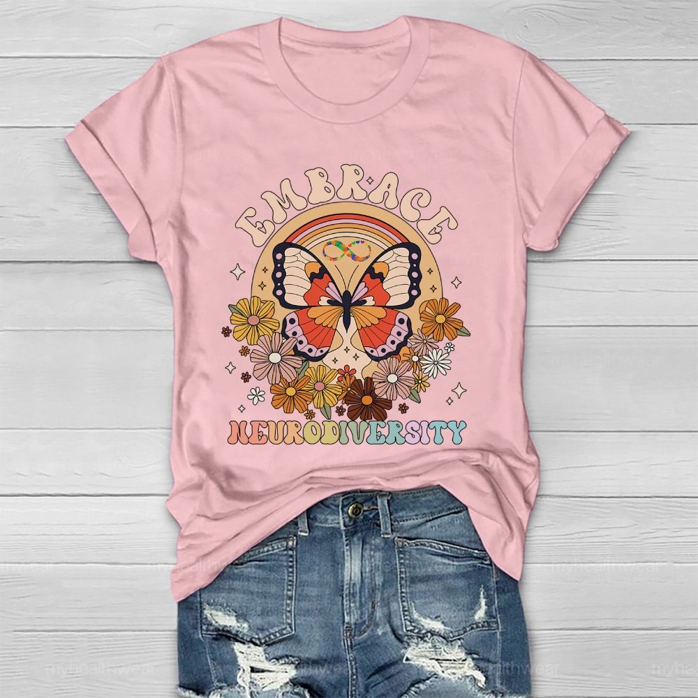 Embrace Neurodiversity Butterfly Healthwear T-shirt