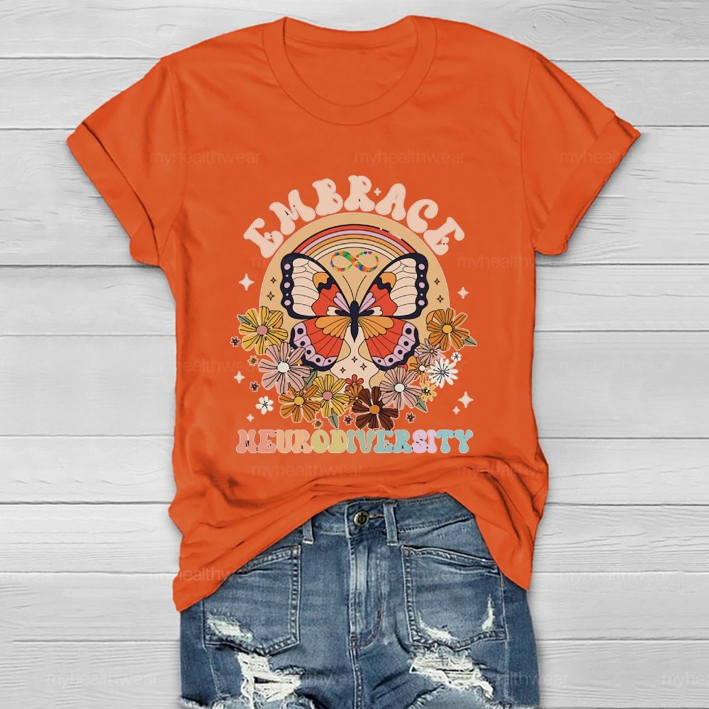 Embrace Neurodiversity Butterfly Healthwear T-shirt