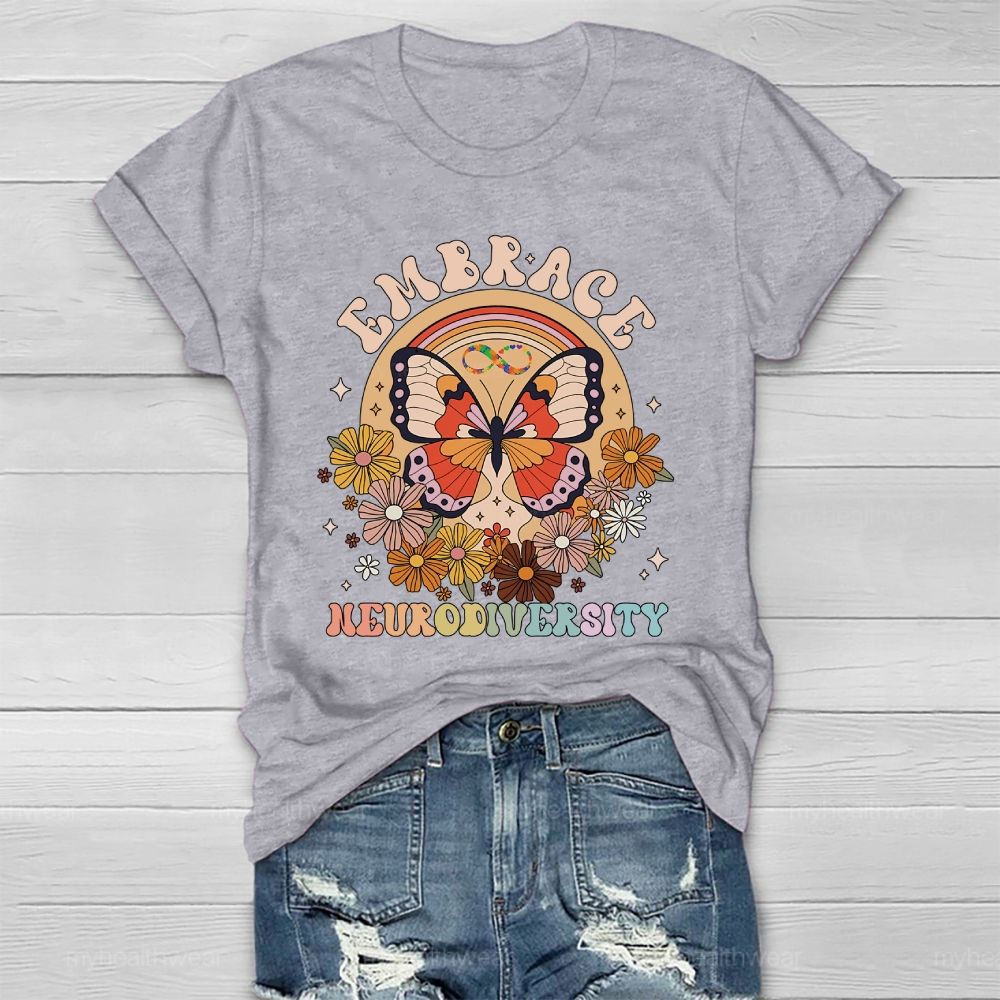 Embrace Neurodiversity Butterfly Healthwear T-shirt