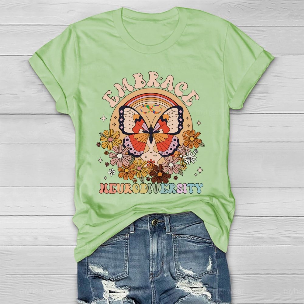 Embrace Neurodiversity Butterfly Healthwear T-shirt