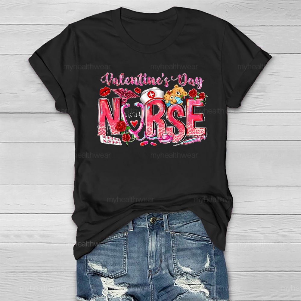 Valentine's Day Nurse Healthwear T-shirt