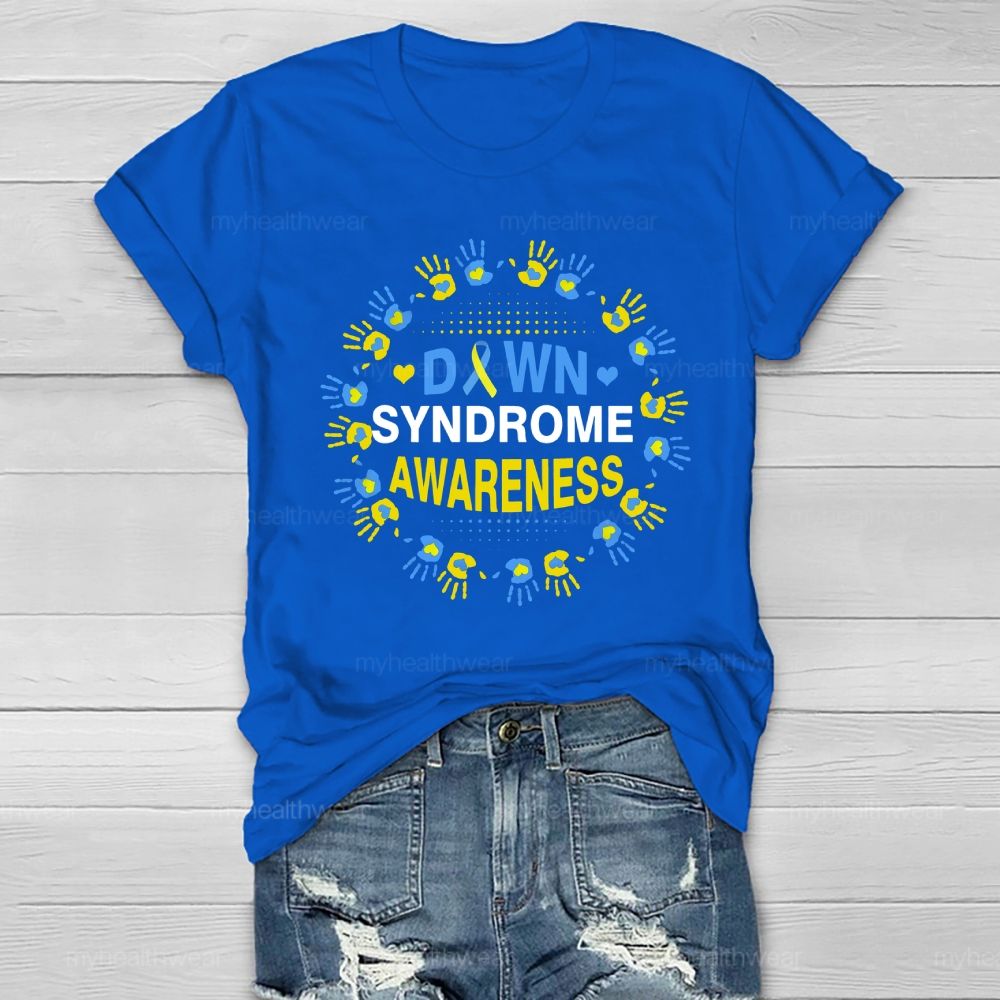 Down Syndrome Awareness Handprint Healthwear T-shirt