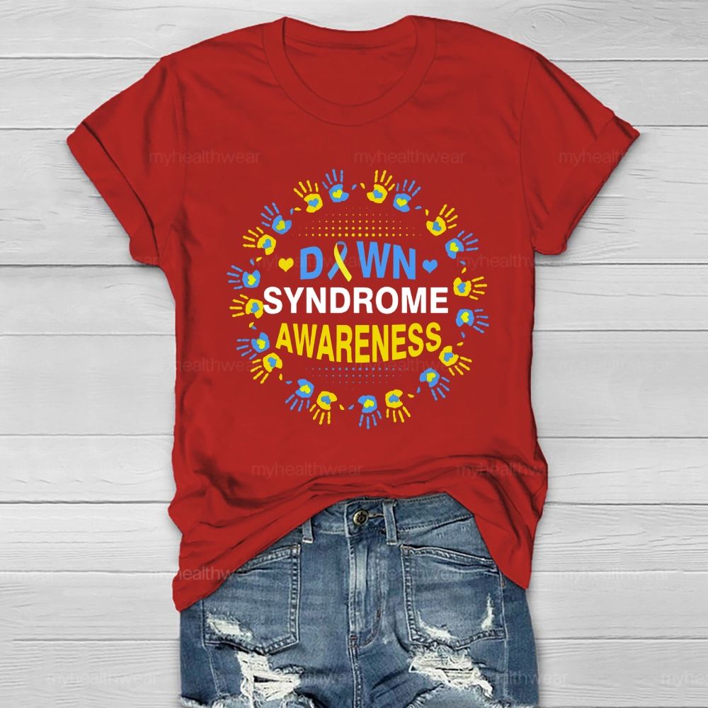Down Syndrome Awareness Handprint Healthwear T-shirt