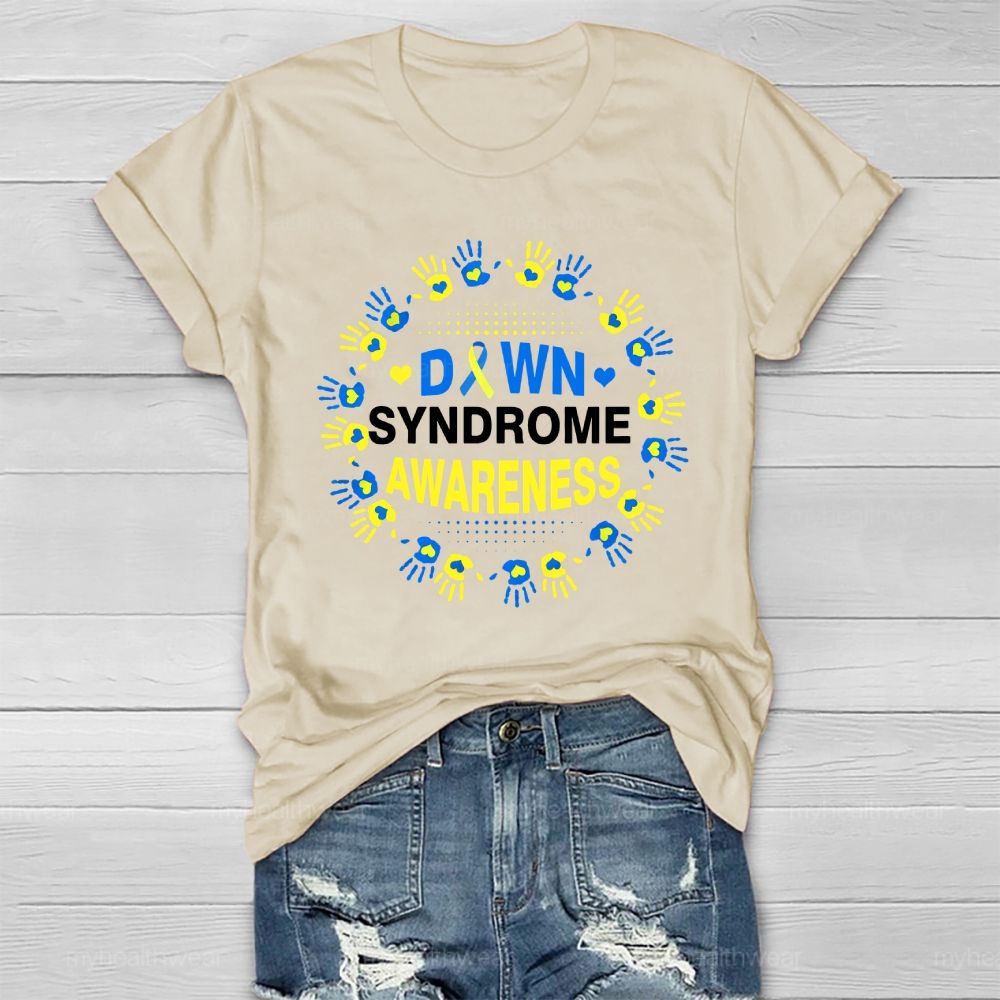 Down Syndrome Awareness Handprint Healthwear T-shirt