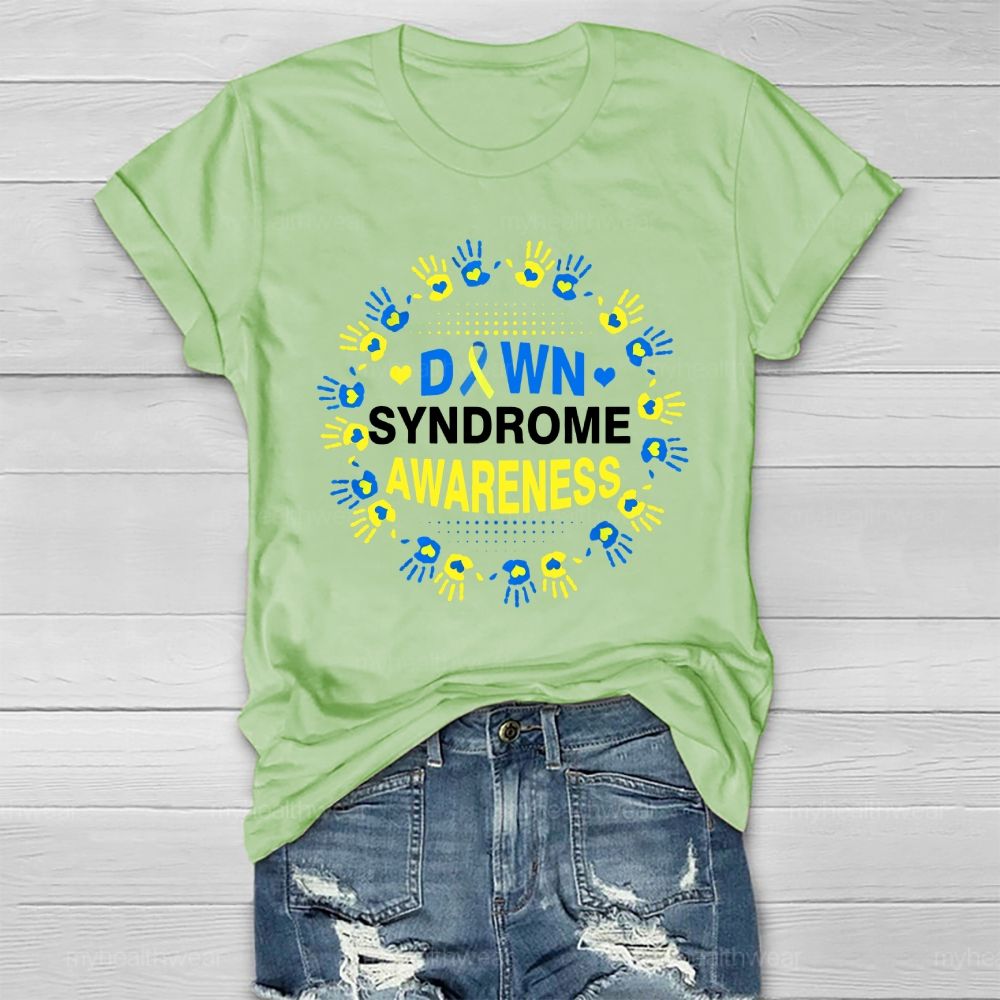 Down Syndrome Awareness Handprint Healthwear T-shirt
