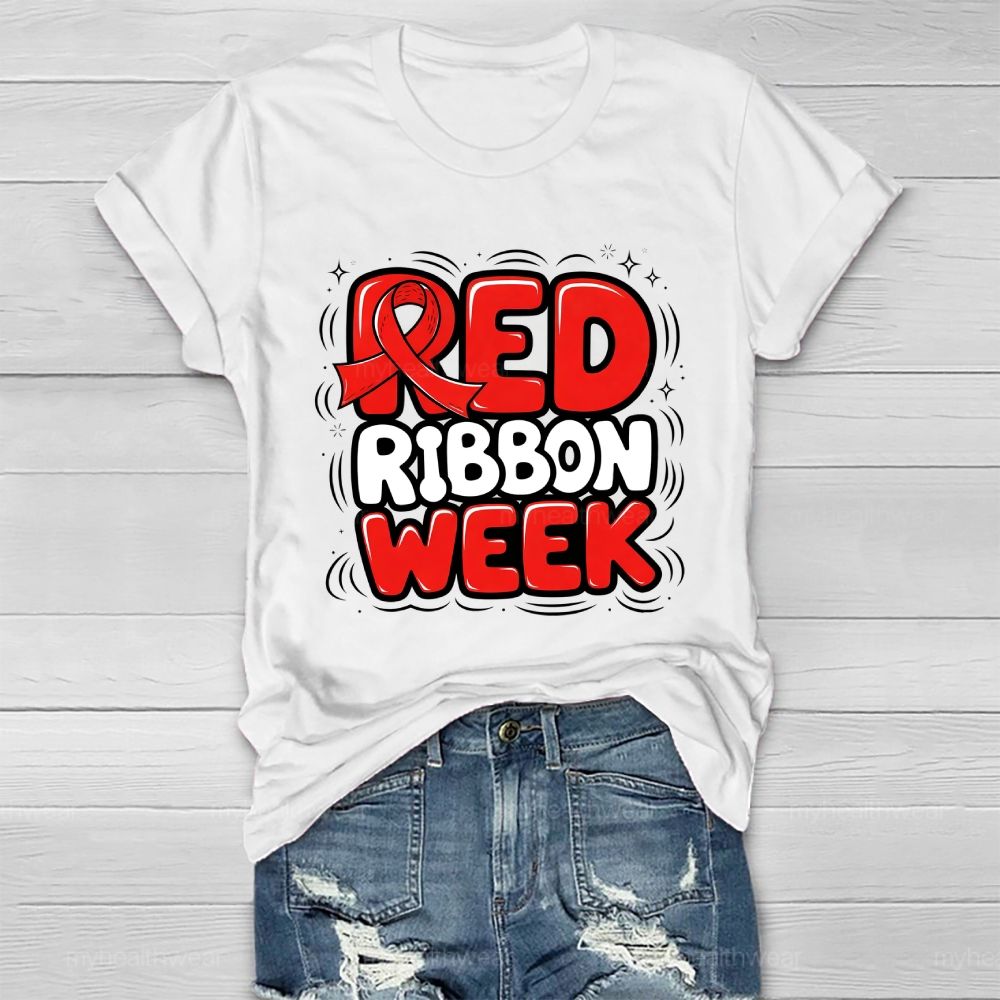 Red Ribbon Week Healthwear T-shirt
