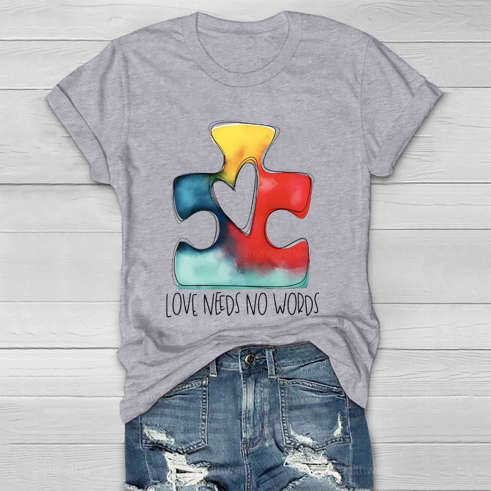 Love Needs No Words Puzzle Healthwear T-shirt