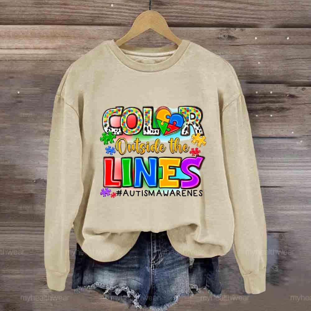 Color Outside The Lines Autism Awareness Sweatshirt
