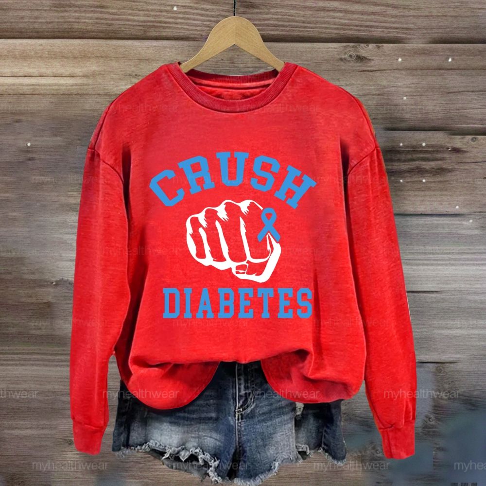 Crush Diabetes Awareness Blue Ribbon Sweatshirt