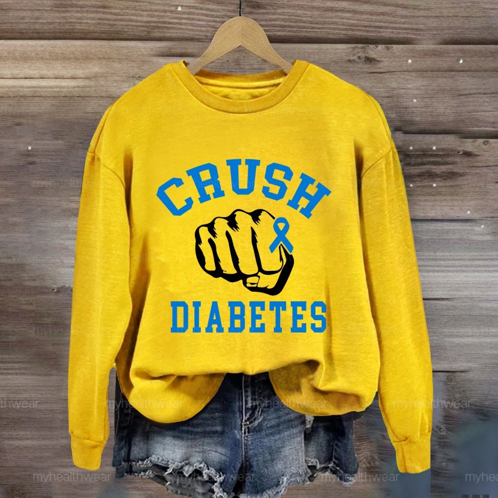 Crush Diabetes Awareness Blue Ribbon Sweatshirt