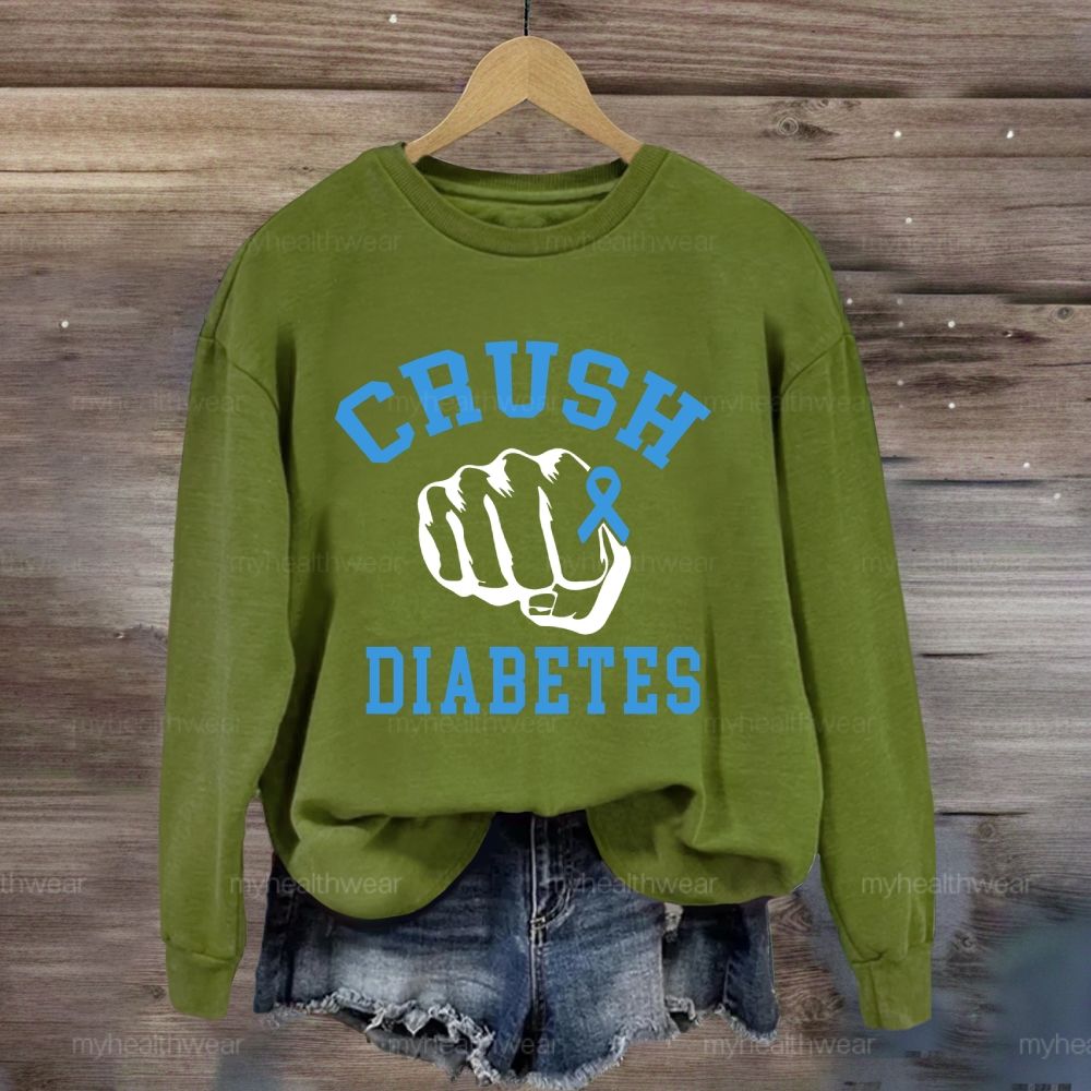 Crush Diabetes Awareness Blue Ribbon Sweatshirt