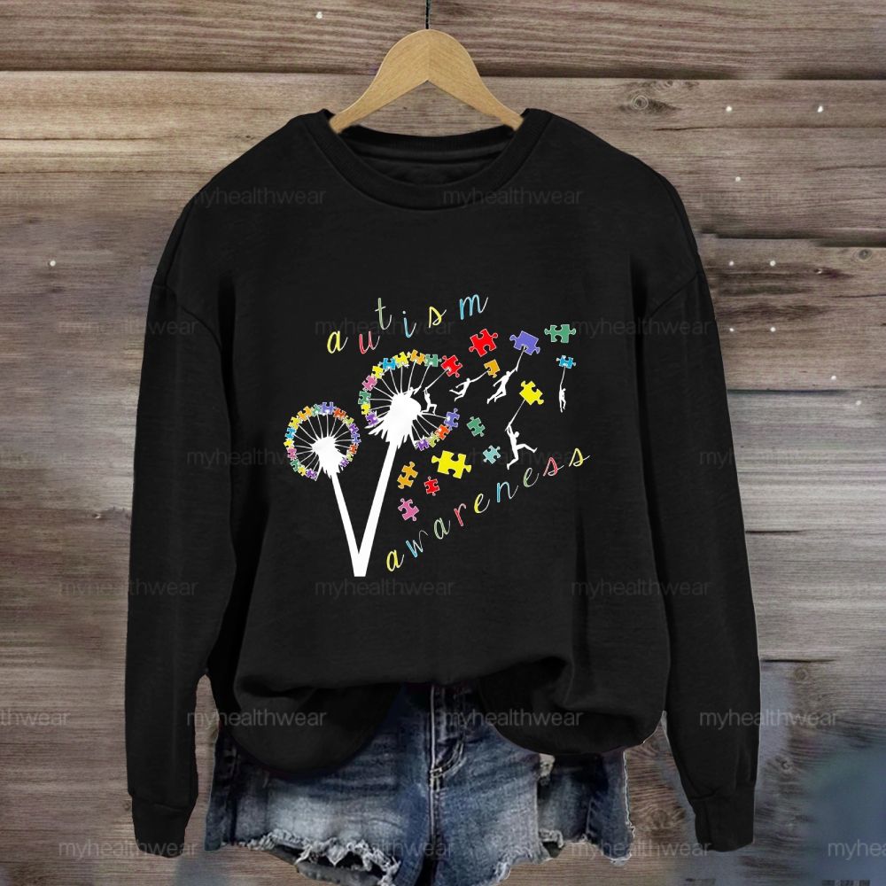 Autism Awareness Dandelion Puzzle Sweatshirt