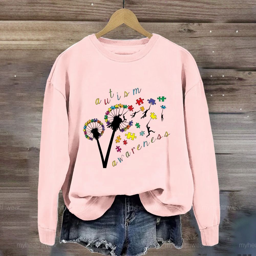 Autism Awareness Dandelion Puzzle Sweatshirt