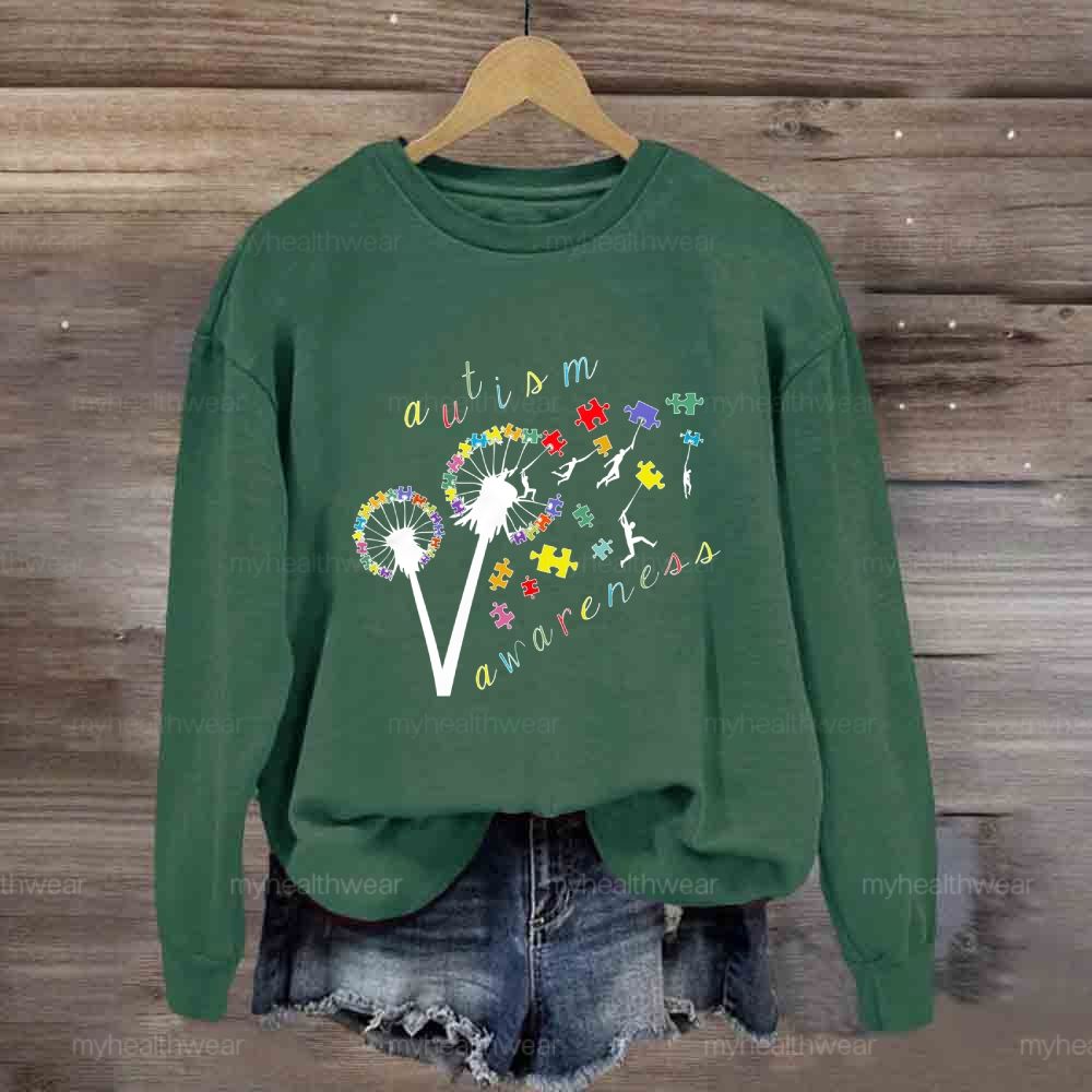 Autism Awareness Dandelion Puzzle Sweatshirt