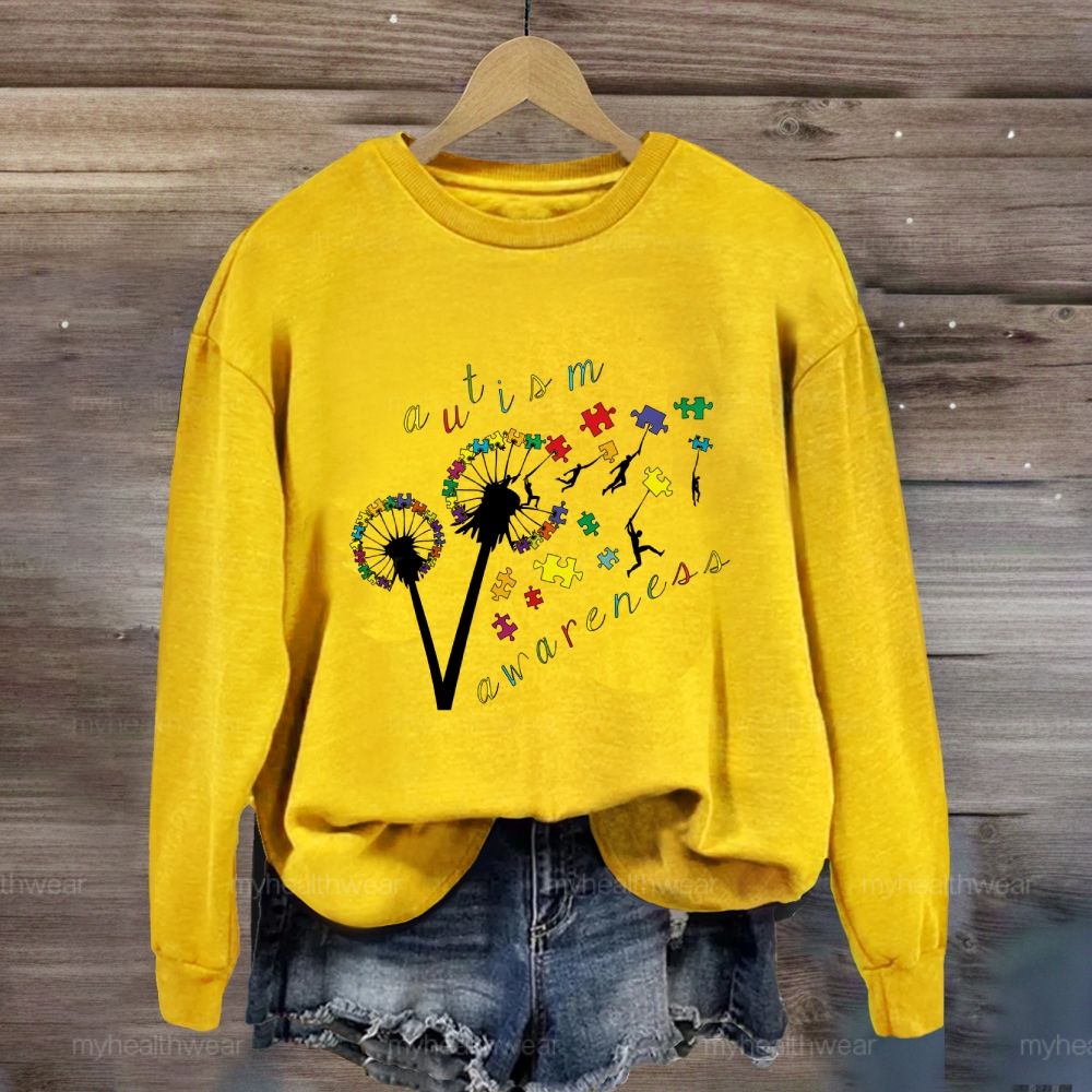Autism Awareness Dandelion Puzzle Sweatshirt