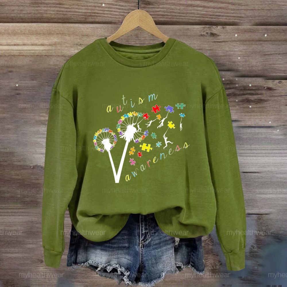 Autism Awareness Dandelion Puzzle Sweatshirt