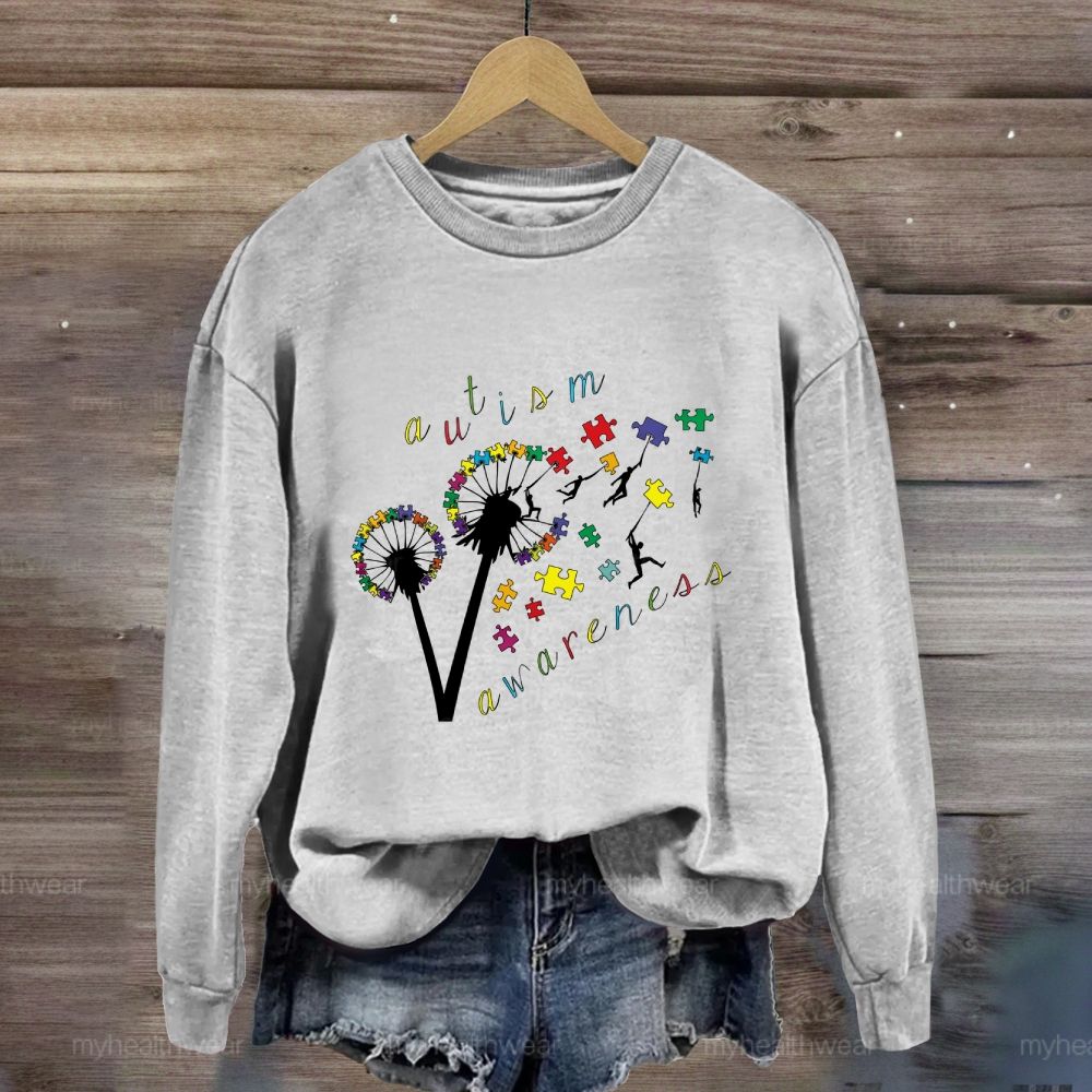 Autism Awareness Dandelion Puzzle Sweatshirt